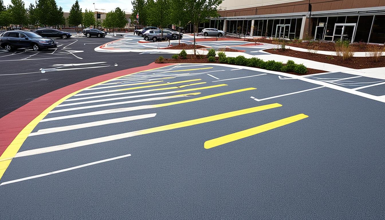 Accessible pedestrian paths in parking areas